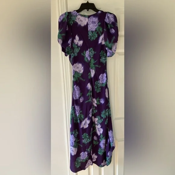 NWT 2 For 1 A New Day High Low Ruched Sleeve Dress 1 Polkadot & 1 Purple Flower - Picture 7 of 15